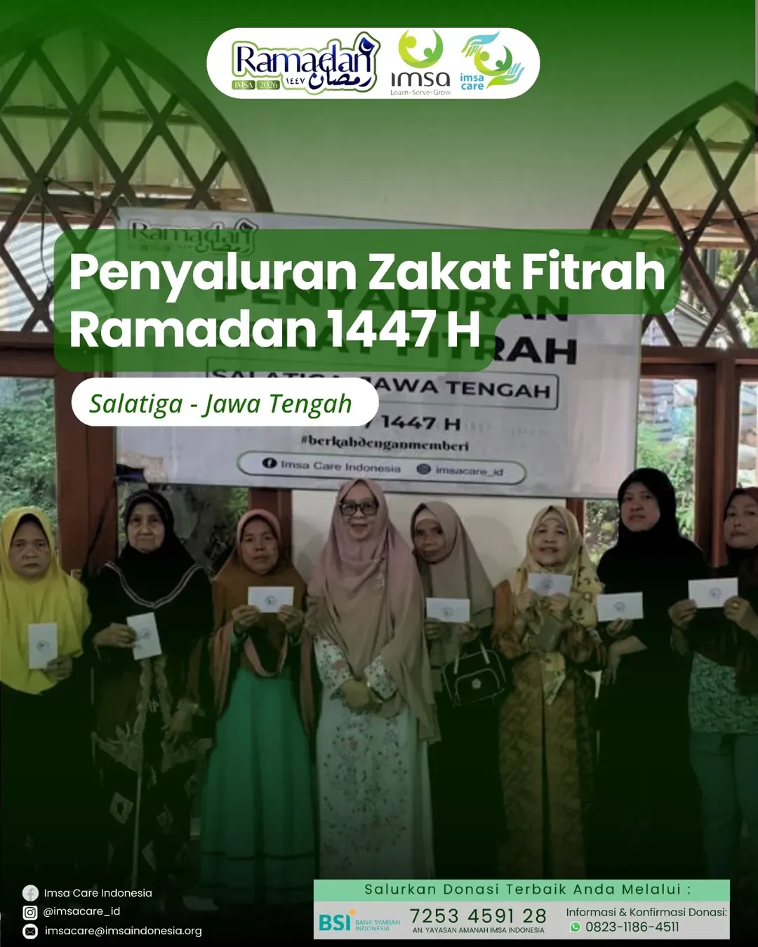 Penyaluran Zakat Fitrah IMSACare Ramadan 1447H di Salatiga, Jawa Tengah